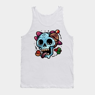 Funky Skull Modern Color Art Merchandise Design Tank Top